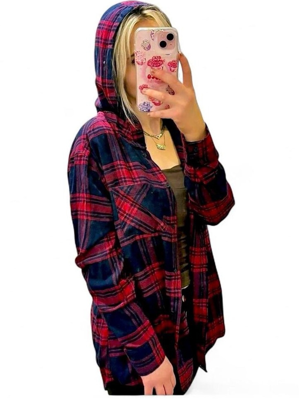 Nordstrom Como Vintage Hooded Plaid Flannel Button Up